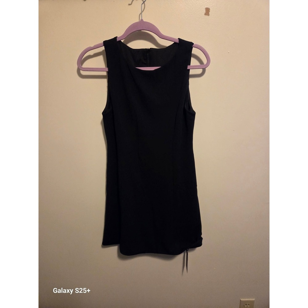 Okifol Mini Dress Women Small Black Excellent Sleeveless High Neck Asymmetrical